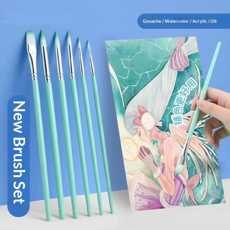 Gouache Paint Set - Juego de 6 pinceles de nailon