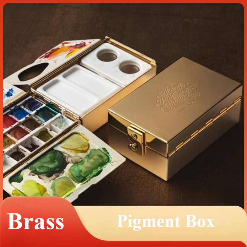 Gouache Paint Set - Caja de acuarela galvanizada de latón