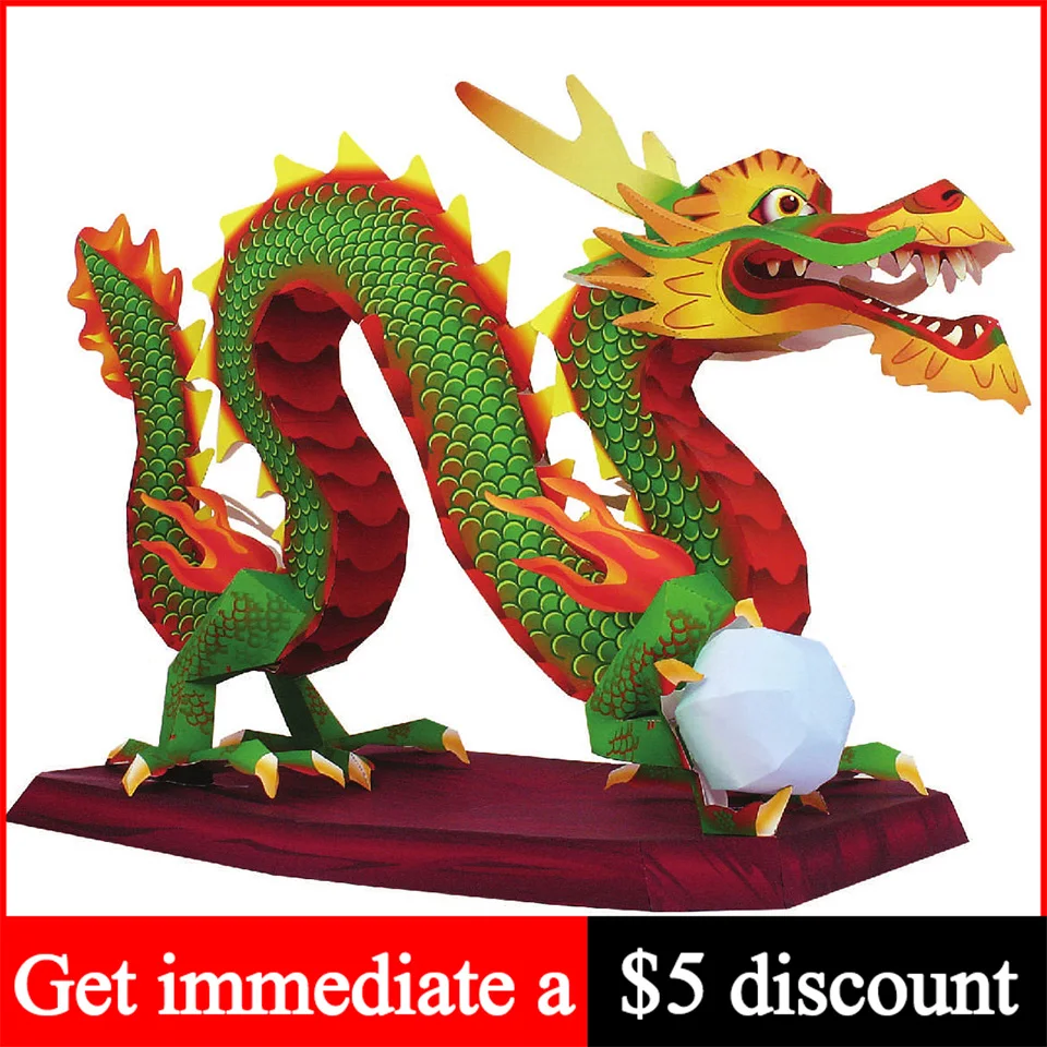 Dragón chino Loong hecho a man - Art Craft Cardboard reseña y precio