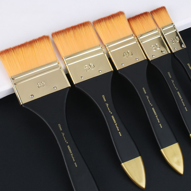 Pinceles planos de 5 tamaños,  - Gouache Paint Set reseña y precio